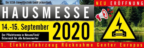 Hausmesse Banner 600x200px - Hausmesse & Eröffnungsfeier des 1. Elektrofahrzeug Rücknahme Centers in Europa